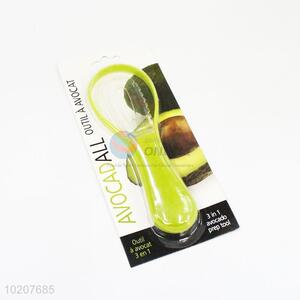 New arrival 3 in 1 green plastic avocado peeler