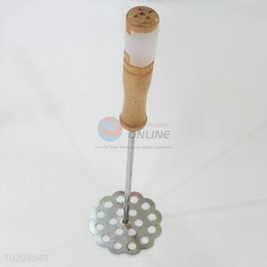 China Factory Price Stainless Steel Potato Masher Potato Press With Wood Handle