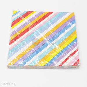 Wholesale colorful stripe napkin tissue/serviette