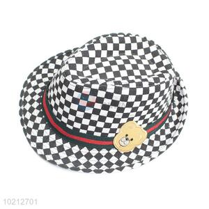 Checked pattern child cowboy hat