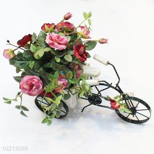 Popular top quality 4pcs bicycle shape simulation flower bonsai