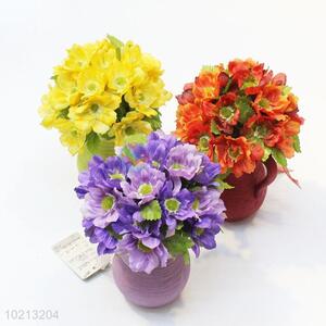 Hot-selling low price 3pcs yellow/purple/orange flower bonsai