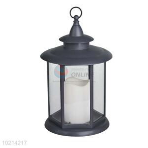 Black LED Candle Lantern//Storm Lantern with Timer