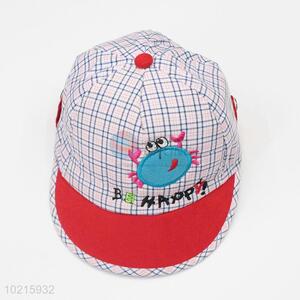 Hot Selling Cartoon Crab Plaid Pattern Hat for Kids