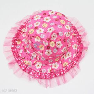 Hot Sales New Style Lace Side Flower Parinted Sunbonnet for Kids