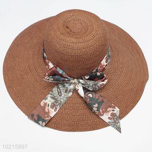 Low Price High Quality Women Waves Large Brim Bowknot Ribbon Sunbonnet