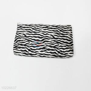Beauty zebra-stripe pvc leather zipper cosmetic bag