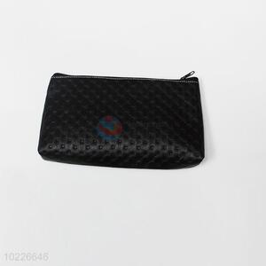 Wholesale price pvc black pvc leather cosmetic bag