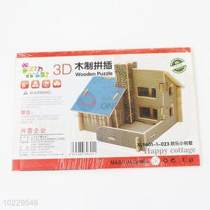 Promotional DIY gift,3D house shaped wooden puzzle