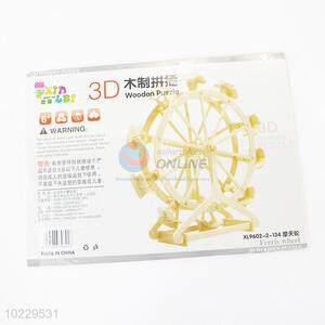 Promotional cheap 3D ferris wheel shaped wooden puzzle