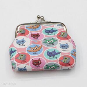 Colorful Owl Printed Women Coin Purses PVC Mini Coin Bags