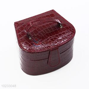 Fashion Design PU Leather Jewelry Storage Box With Handle