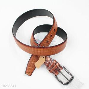 New Design Full Grain Brown PU Leather Waist Belt With Metal Buckle