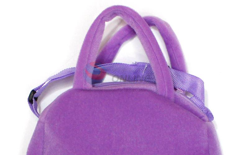 Hot Sale Purple Embroidered Plush Cartoon Hand Bag