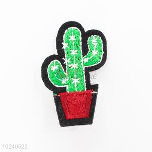 China maker cactus plant shape embroidery badge brooch
