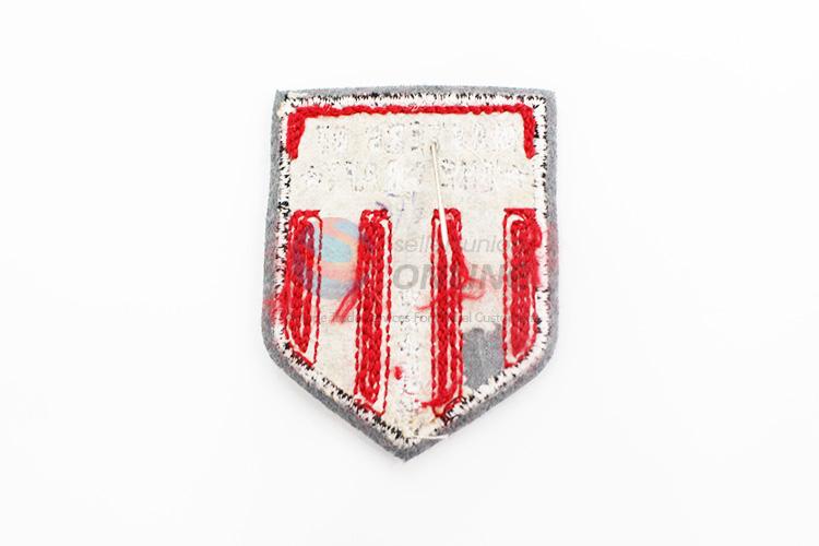 Delicate cheap shield shape embroidery badge brooch