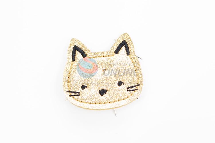 Cute cheap cat shape embroidery badge brooch