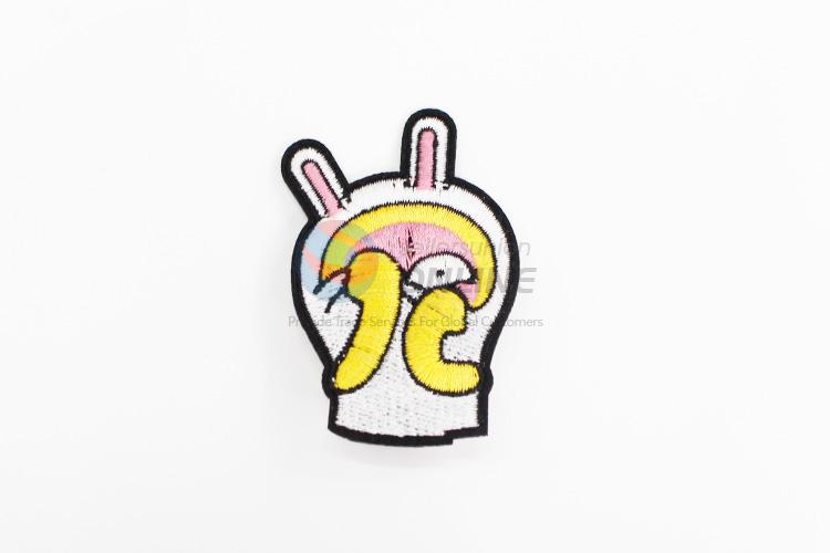 Delicate cute bunny shape embroidery badge brooch