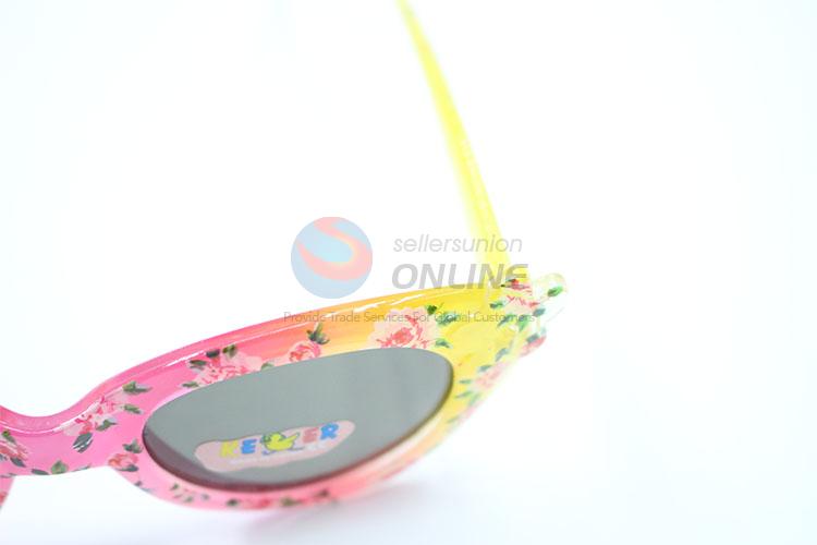 Factory Sales Soft Kids Sunglasses With Flower Decoration