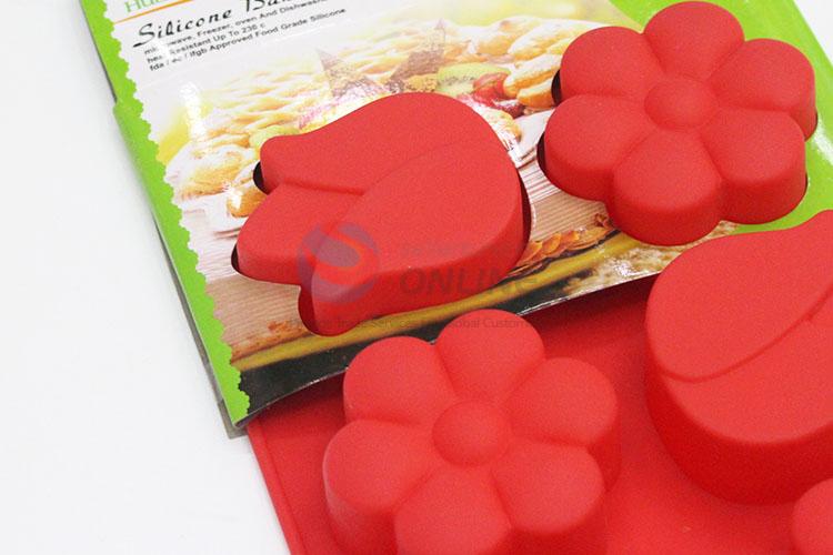 Wholesale low price red flower shape cake mould