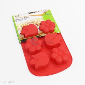 Wholesale low price red flower shape cake mould