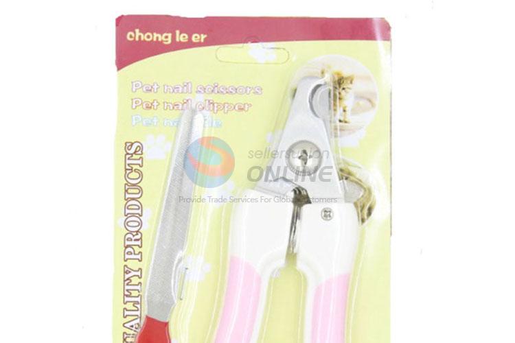 Lovely Pink Color Pet Nail Care Set Nail Clippers Nail File