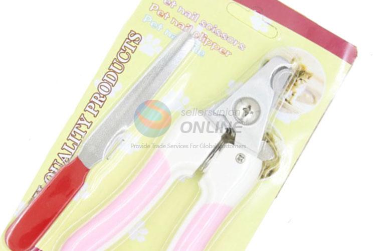 Lovely Pink Color Pet Nail Care Set Nail Clippers Nail File