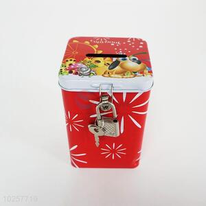 China Factory Metal Coin Bank with Key, Piggy Box