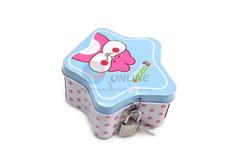 Factory Supply Star Shaped Money Box with Lock&Key for Sale