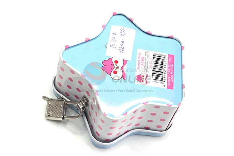 Factory Supply Star Shaped Money Box with Lock&Key for Sale