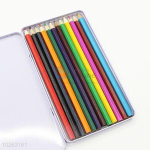 Made In China 12 Colors Colored Pencils Set In Iron Box