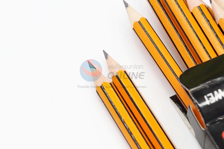 2016 New Product 12pcs Hexagonal HB Pencils Set With Pencil Sharpener