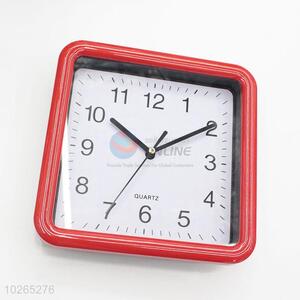 Fashion Red Frame Plastic Decorative Wall Clock