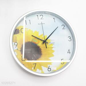 Sunflower Pattern Decorative Plastic Wall Clock