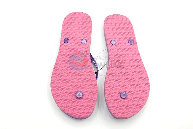 Nice Flower Printed Purple Summer Slippers for Sale