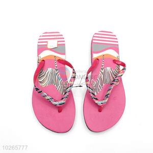 Great Zebra Printed Rose Red Summer Slippers for Sale