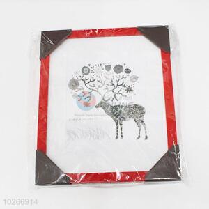 Simple Fashion Red Frame Sika Deer Pattern Wall Painting Crafts