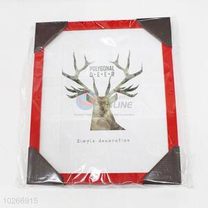 Fashion Red Frame Deer Pattern Painting Crafts for Wall