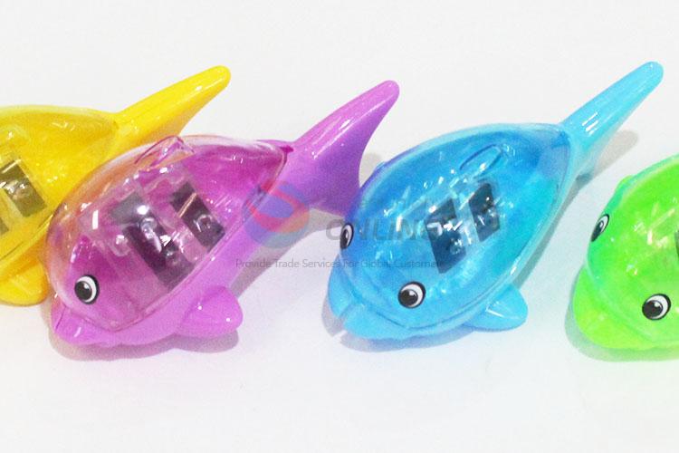 New style popular cute dolphin shape 4pcs pencil sharpeners