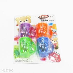 Fashion style low price cool cup shape 4pcs pencil sharpeners