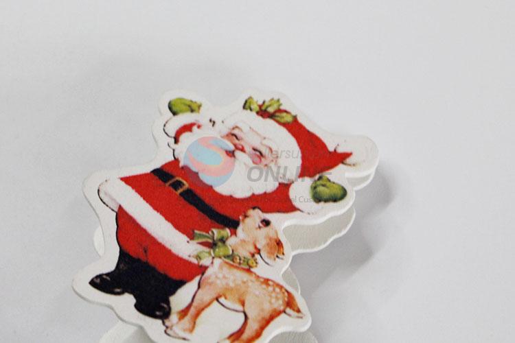 Top Quality Cartoon Santa Claus Shaped Wooden Message Clips