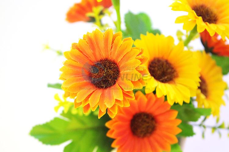 High sales promotional artificial sunflower pot/fake potted plant