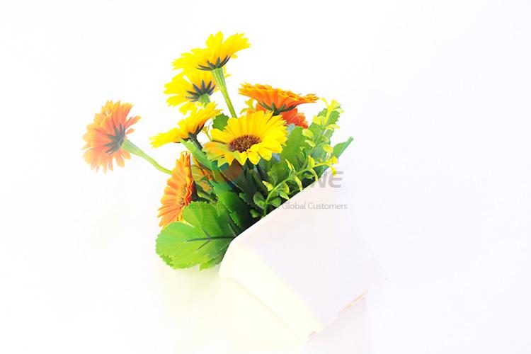 High sales promotional artificial sunflower pot/fake potted plant