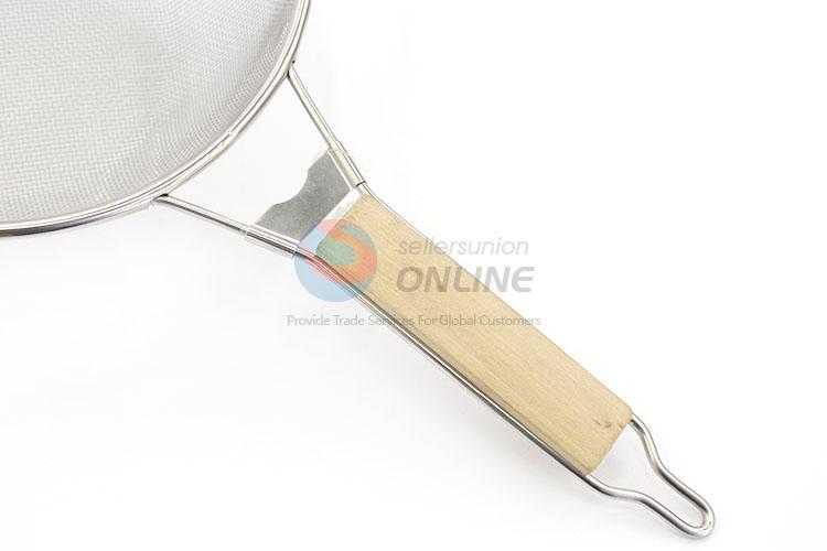 Custom Mesh Strainer Food Colander With Wooden Handle