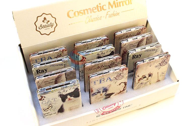 Nice Cat Pattern Rectangular Pocket Cosmetic Mirror for Sale