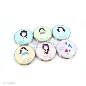 Lovely Girl Printed Round Pocket Cosmetic Mirror for Sale