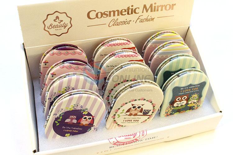 Cute Owl Printed Pocket Cosmetic Mirror for Sale