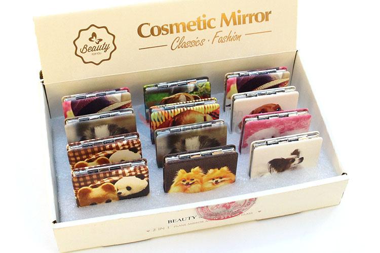 Nice Dog Pattern Square Pocket Cosmetic Mirror for Sale