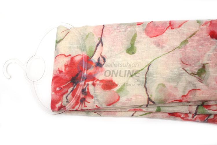New Arrival Flower Pattern Staple Rayon Scarf for Women