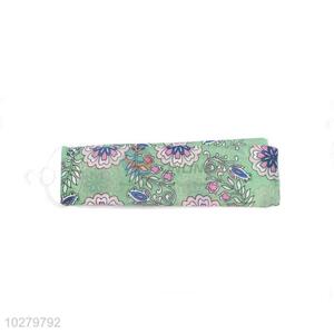 Great Flower Pattern Green TR Cotton Scarf for Women